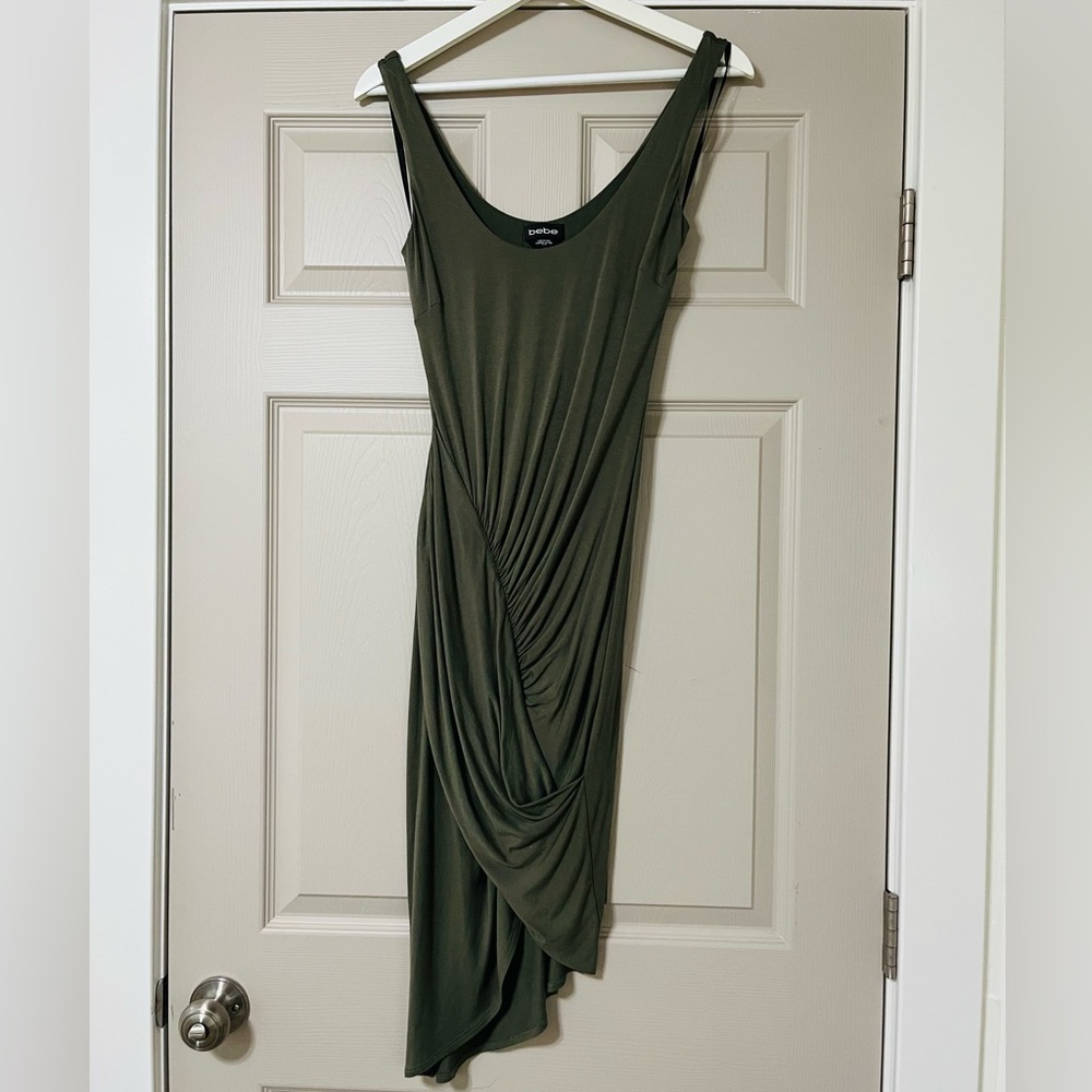 Bebe Dress Midi Dress rouched sleeveless